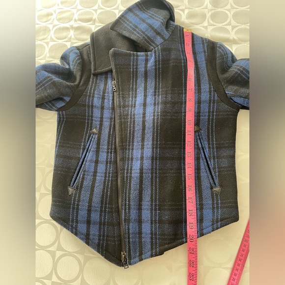 rag & bone NY Checkered Wool Bomber Coat Sz 2 - Picture 11 of 12